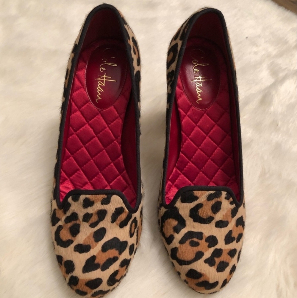 Cole Haan Leopard calf hair heels size 7